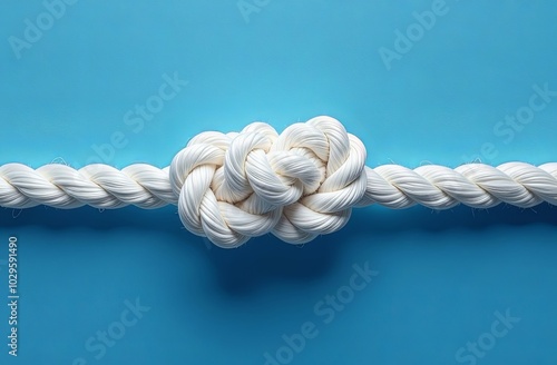 white knot on a blue background