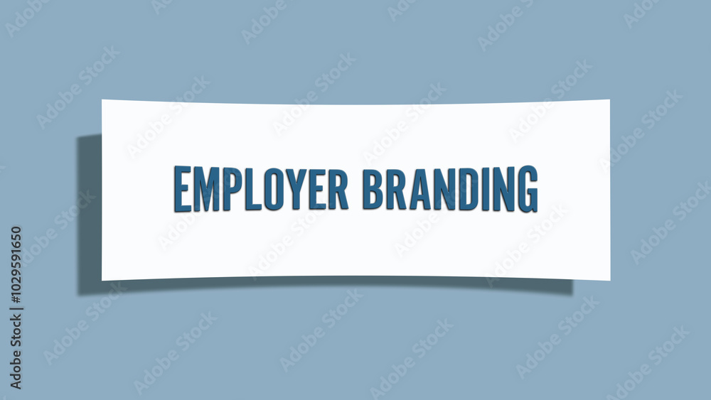 Employer Branding. A card isolated on blue background. Employer Branding. A card isolated on blue background.
