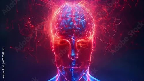 Parkinson's Disease: The Tremors and Bradykinesia - Imagine a person with highlighted brain showing dopamine deficiency, experiencing tremors and bradykinesia