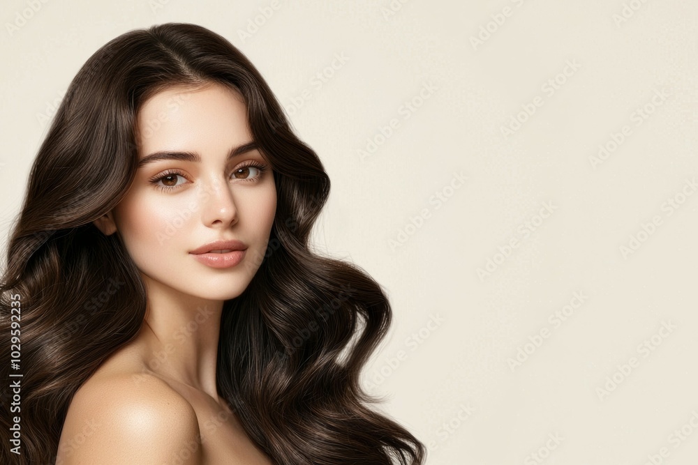 Close-up portrait of a woman. Background with selective focus and copy space for text Close-up portrait of a woman. Background with selective focus and copy space for text