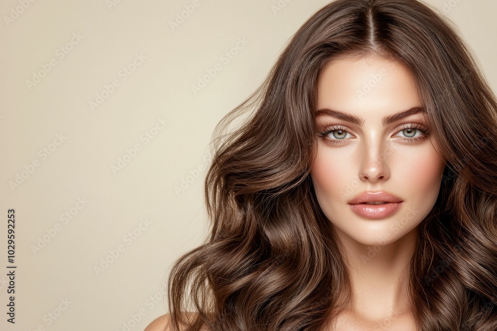 Close-up portrait of a woman. Background with selective focus and copy space for text Close-up portrait of a woman. Background with selective focus and copy space for text