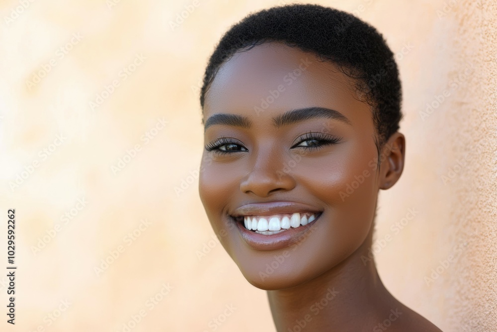 Close-up portrait of a woman. Background with selective focus and copy space for text Close-up portrait of a woman. Background with selective focus and copy space for text