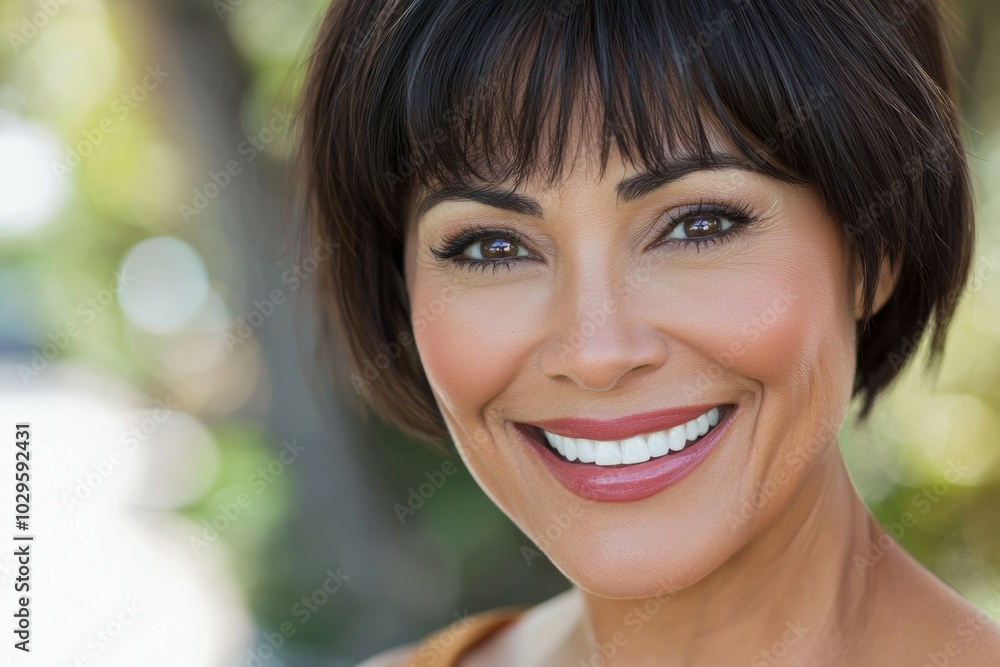 Close-up portrait of a woman. Background with selective focus and copy space for text Close-up portrait of a woman. Background with selective focus and copy space for text