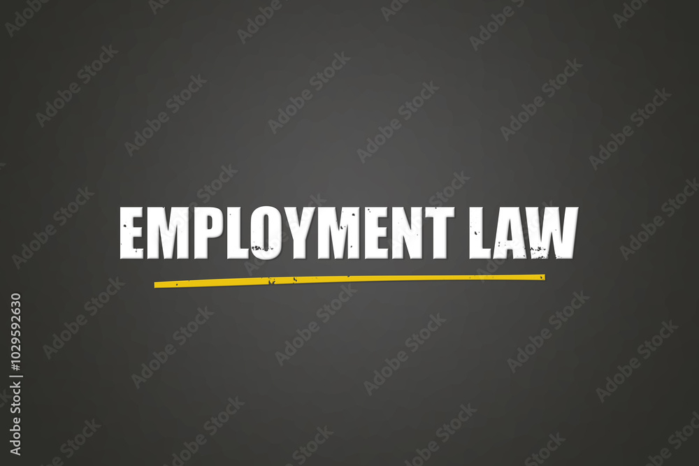 Obraz premium Employment Law. A blackboard with white text. Illustration with grunge text style.