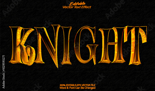 Knight Vector Text Effect Editable Alphabet Warrior Armor History Antique Sword