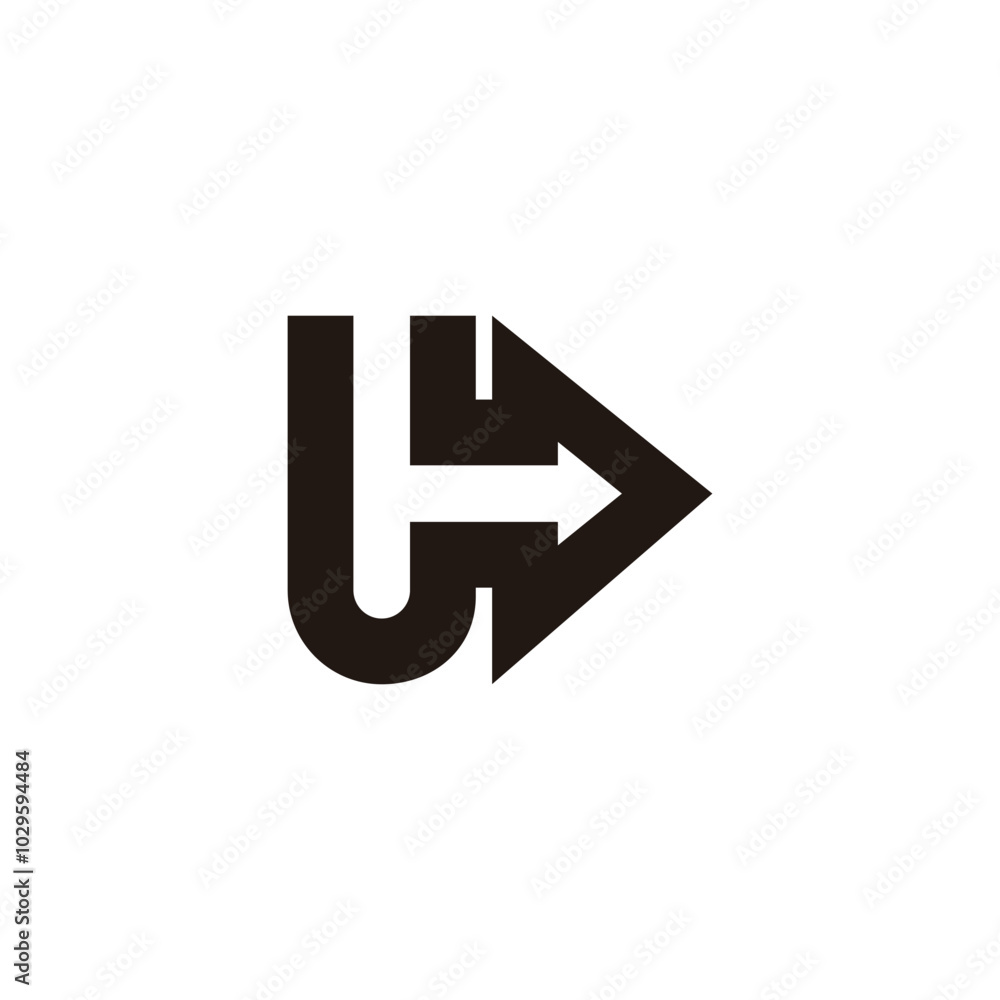 letter u right arrow simple geometric line logo vector letter u right arrow simple geometric line logo vector