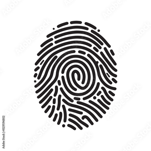 Fingerprint vector icons for ID authentication symbolization.