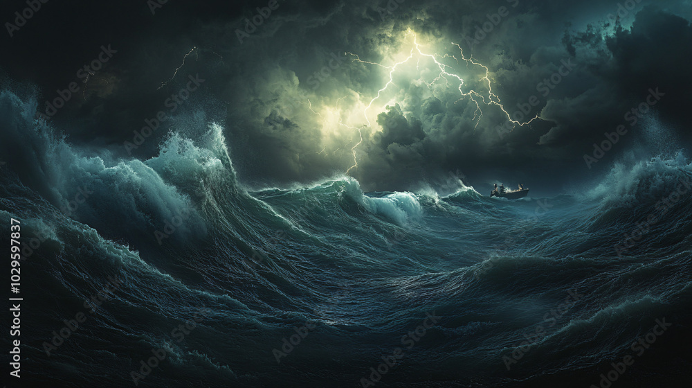 Sea Storm with Giant Waves Sea Storm with Giant Waves