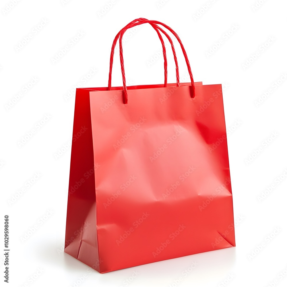 Red Paper Shopping Bag with Twisted Handles Red Paper Shopping Bag with Twisted Handles