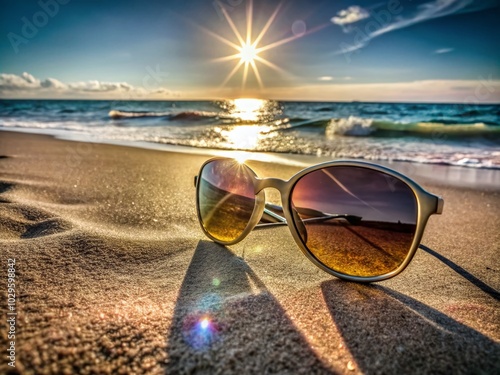 Wallpaper Mural Stylish Sunglasses on Sandy Beach for Hot Summer Vacation Bliss Torontodigital.ca