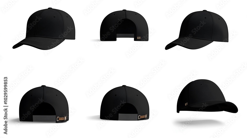 Black Cap Displayed in Multiple Angles Black Cap Displayed in Multiple Angles