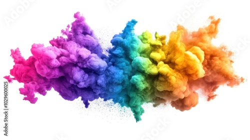 Abstract Rainbow Color Burst in White Background