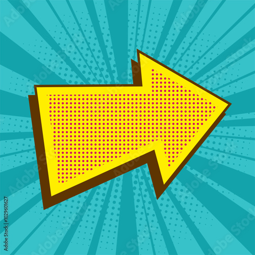 Arrow comic pop art. Cartoon style infographic various directions pointer