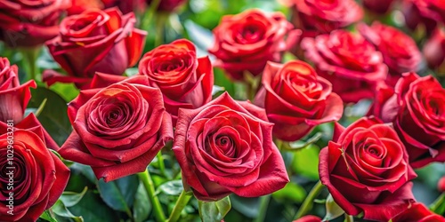 Natural background of fresh red roses flowers