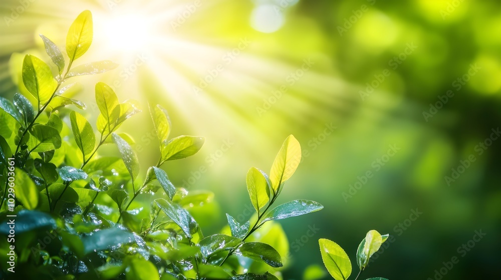 Lush Green Plants with Sunlight Embrace Lush Green Plants with Sunlight Embrace