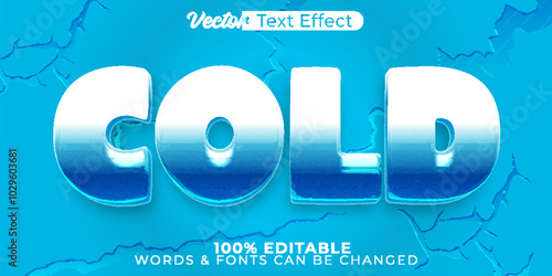 Cold Vector Text Effect Editable Alphabet Ice Frozen Freezer Winter