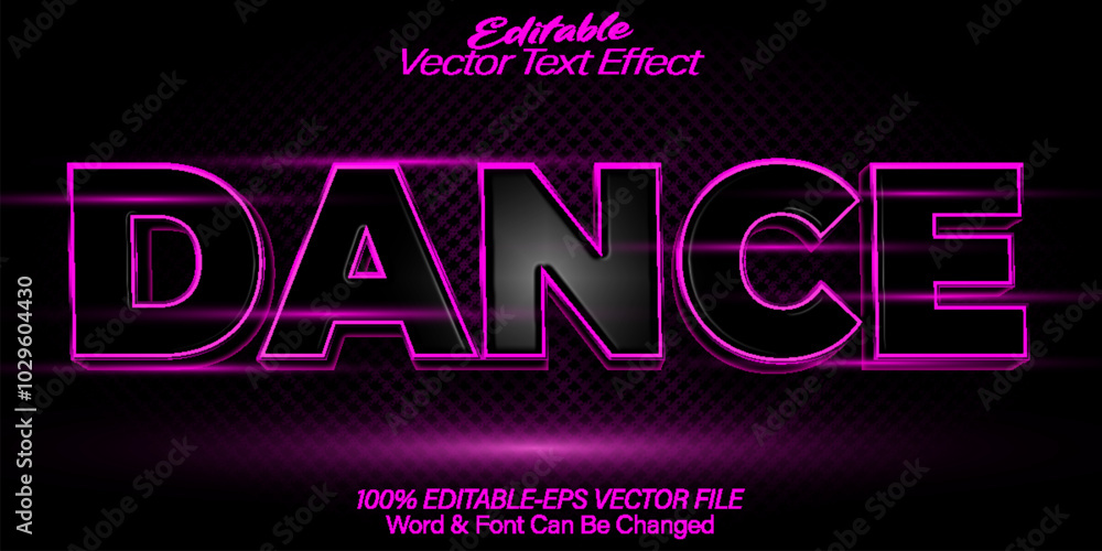 Dance Vector Text Effect Editable Alphabet Party Neon Music Dance Vector Text Effect Editable Alphabet Party Neon Music