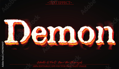 Demon Vector Text Effect Editable Alphabet Evil Horror Danger Red