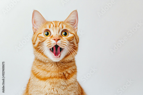 Surprised Ginger Cat Portrait