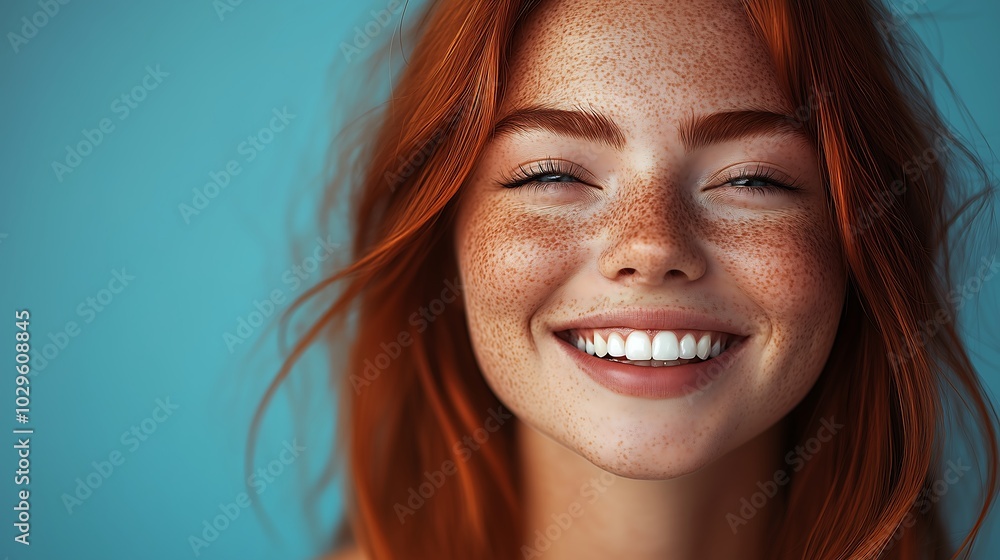 Smiling Redhead Woman Close-Up Smiling Redhead Woman Close-Up