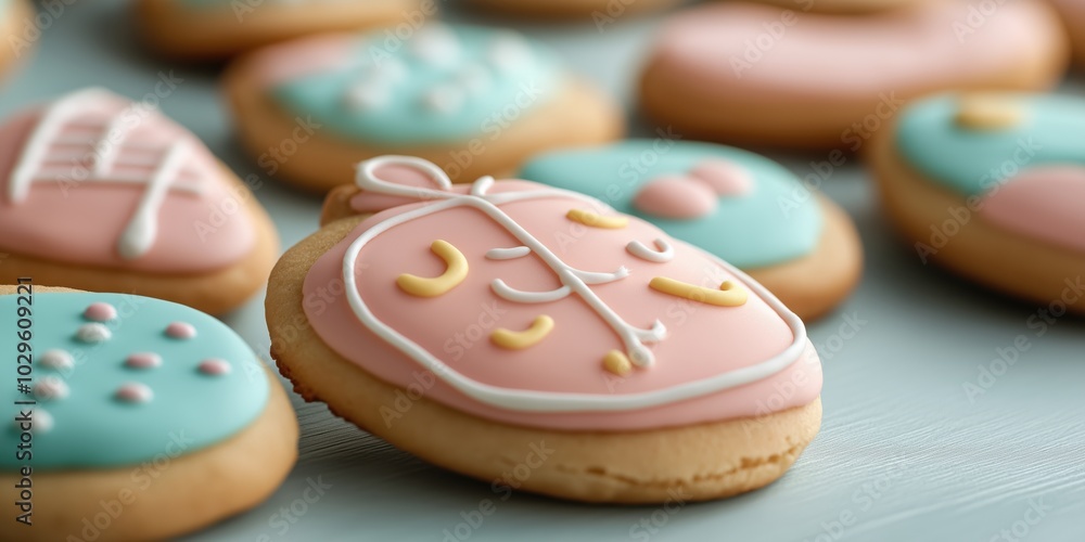 Easter snacks with icing in the form of Easter theme