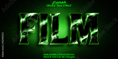 Film Vector Text Effect Editable Alphabet Cinema Social Movie