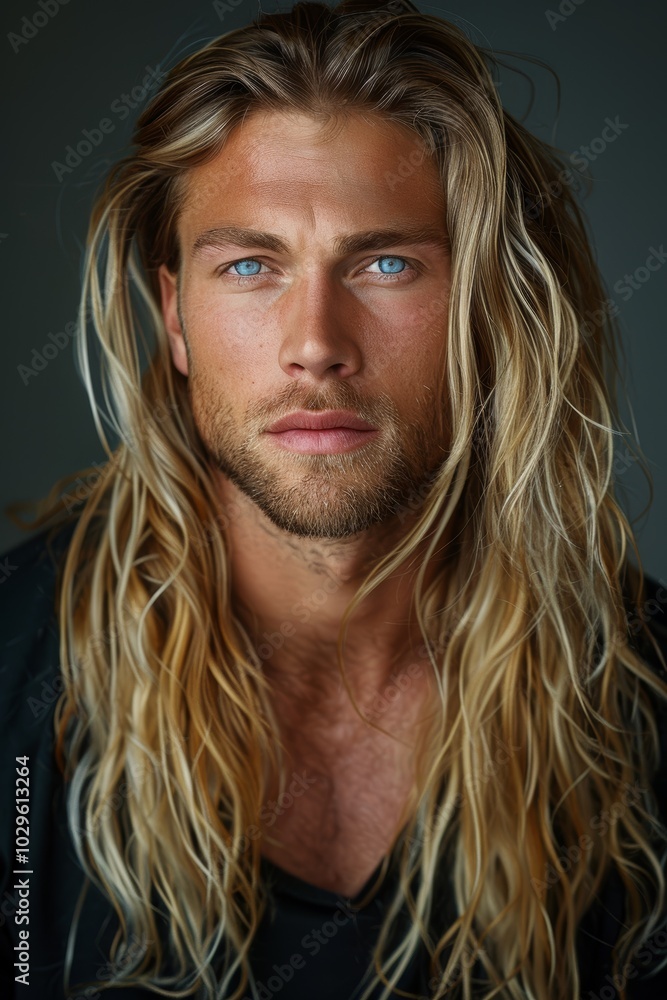 Stylish portrait of a man featuring designer cosmetics and jewelry against a dark backdrop. An artistic close-up emphasizing modern aesthetics and luxury fashion Stylish portrait of a man featuring designer cosmetics and jewelry against a dark backdrop. An artistic close-up emphasizing modern aesthetics and luxury fashion