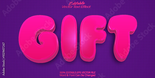 Gift Vector Text Effect Editable Alphabet Suprise Birthday Party Box