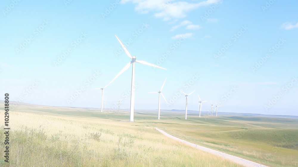 photo of a landscape with several tall wind turbines spread across a wide, open field photo of a landscape with several tall wind turbines spread across a wide, open field