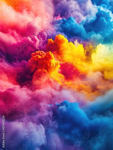 Vivid Rainbow Colorful Smoke