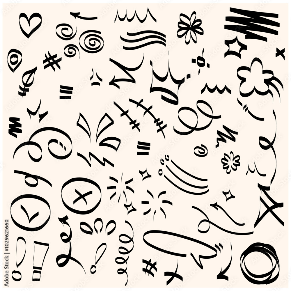 Naklejka premium Cartoony expression With illustration style doodle and line art