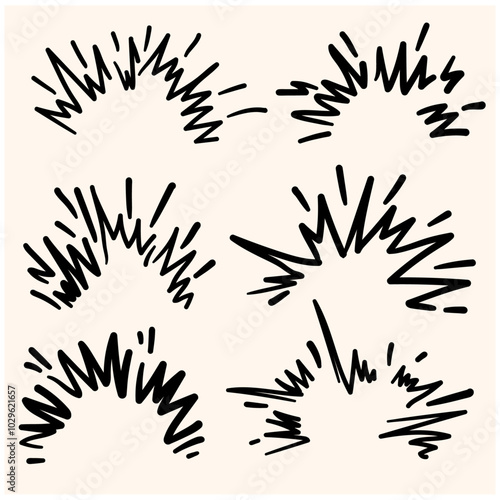 Cartoon boom effect With illustration style doodle and line art