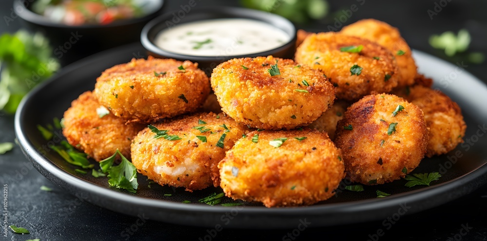 Patties carrots and dill dish on a plate
Patties carrots and dill dish on a plate