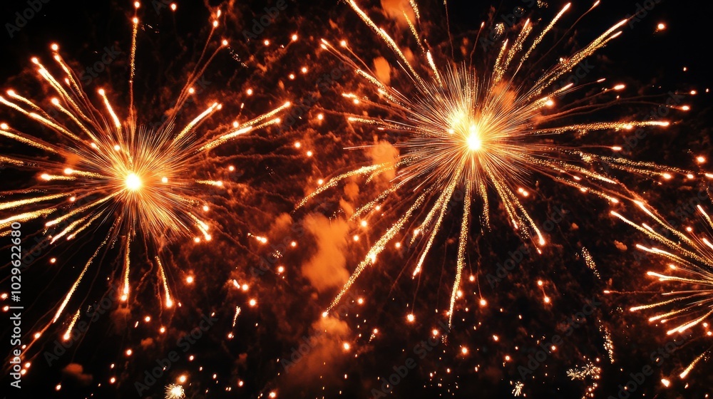 Fototapeta premium Fireworks light up the night sky