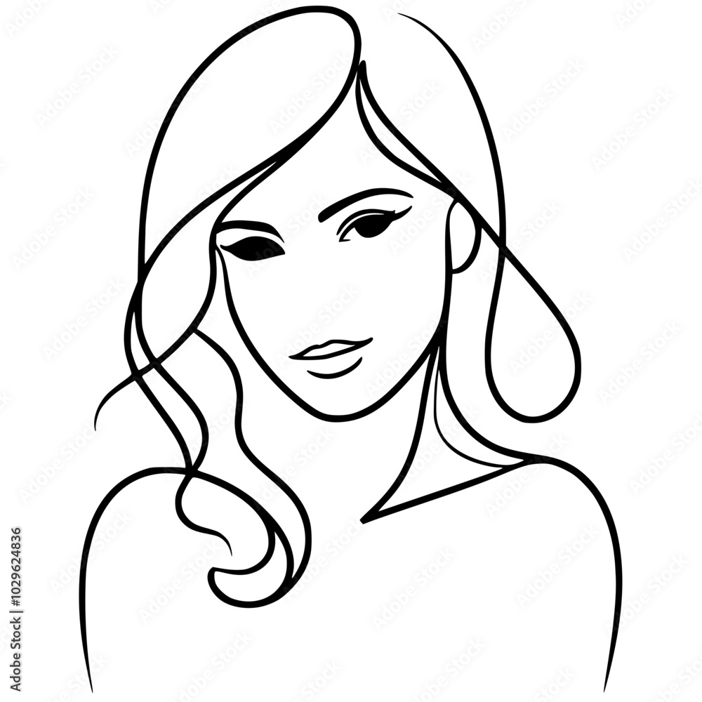 Silhouette portrait of beautiful woman Silhouette portrait of beautiful woman