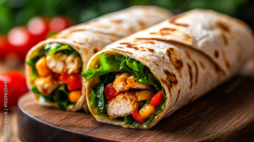 Nutritious Wrap with Protein and Veggies, Ready to Serve Nutritious Wrap with Protein and Veggies, Ready to Serve