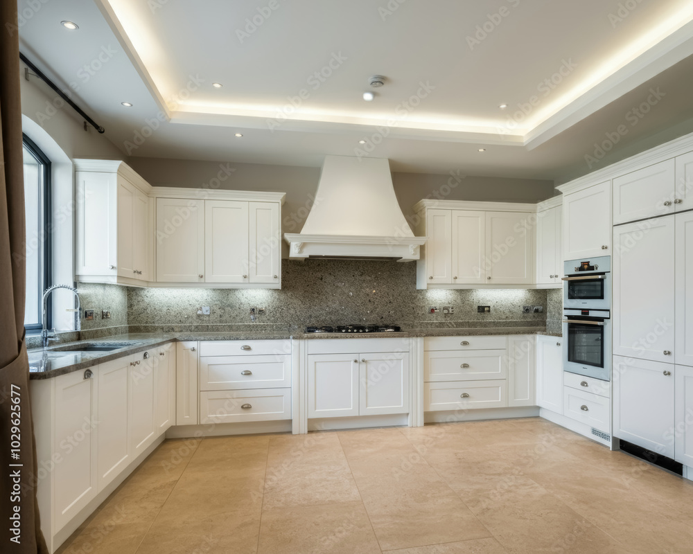 Modern White Kitchen, Real estate apartment in the city, modern and luxurious. Modern White Kitchen, Real estate apartment in the city, modern and luxurious.
