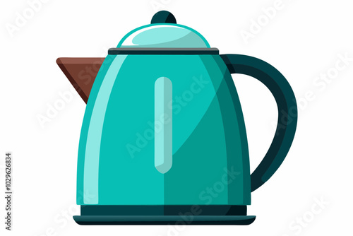 Modern new electric kettle on white background 