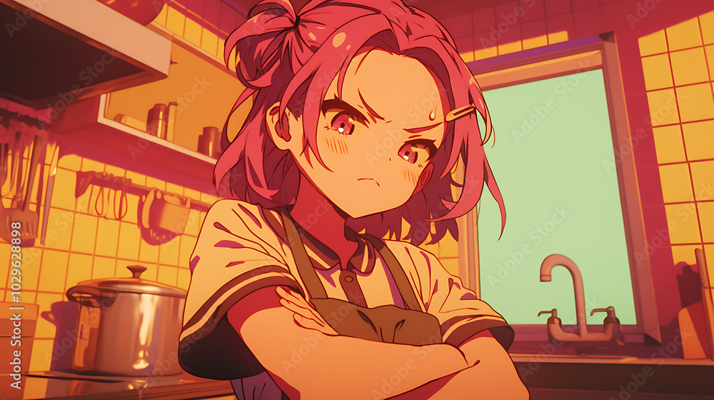 anime cute girl angry cooking uniform anime cute girl angry cooking uniform