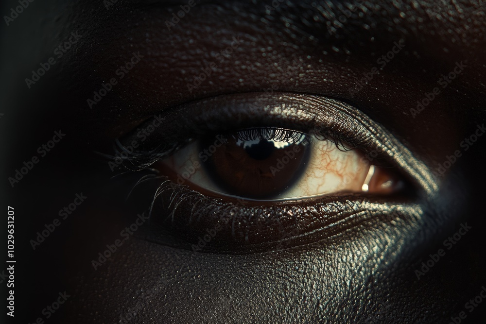 Extreme close-up of a golden-brown eye with dramatic makeup
Extreme close-up of a golden-brown eye with dramatic makeup
