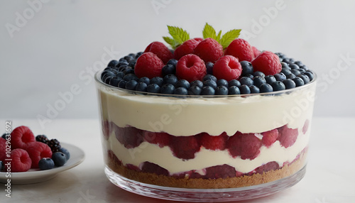 delicious berry trifle dessert photo