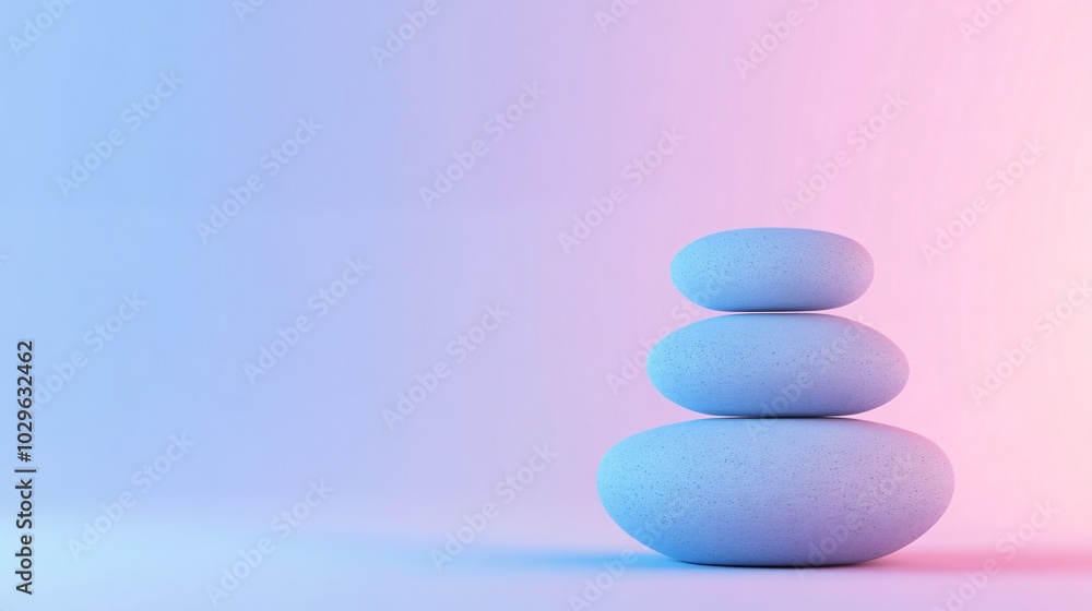 Clean and Modern 3D Render of Geometric Shapes Stacked in Harmony Against Gradient Background Clean and Modern 3D Render of Geometric Shapes Stacked in Harmony Against Gradient Background