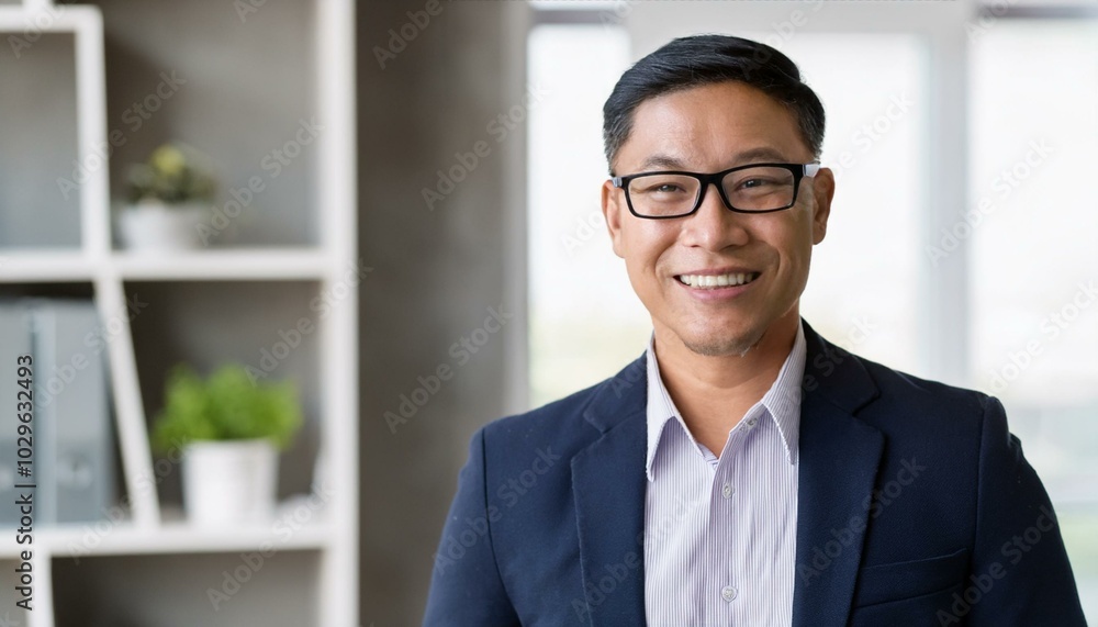 Happy middle aged professional business man, smiling mature executive ceo manager, 45 years old male entrepreneur, confident business owner wearing glasses in office. Headshot portrait Happy middle aged professional business man, smiling mature executive ceo manager, 45 years old male entrepreneur, confident business owner wearing glasses in office. Headshot portrait