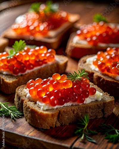 sandwiches with caviar