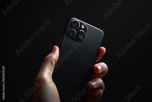 Wallpaper Mural Person holding a smartphone with a triple-lens camera, focusing on the back design
 Torontodigital.ca