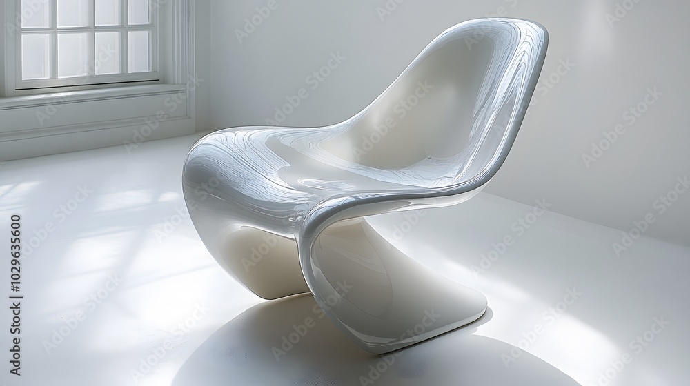 Sleek modern dining room with futuristic chairs, smart lighting, and a minimalist table design Sleek modern dining room with futuristic chairs, smart lighting, and a minimalist table design
