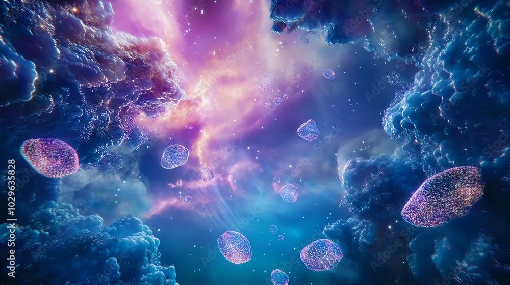 Cosmic clouds with glowing nebula Cosmic clouds with glowing nebula