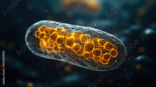 Ultra-Realistic Mitochondria Stock Photograph with Cinematic Lighting Isolated on White Background photo