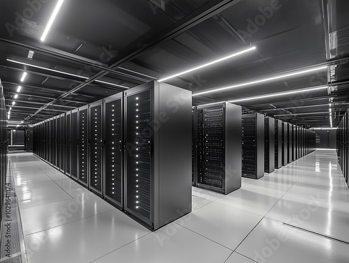 server rack with servers
