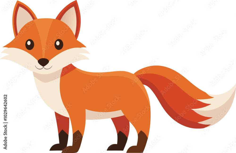Obraz premium Baby Fox Animal isolated flat vector illustration.